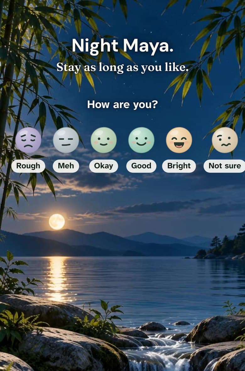 SpectrumThrive home screen at night, with the moon over the water